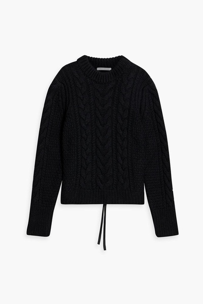 Cutout cable-knit wool and alpaca-blend sweater