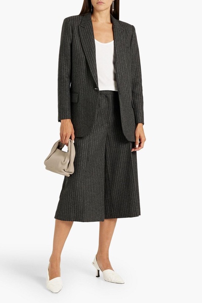 Ilford pinstriped wool-felt culottes