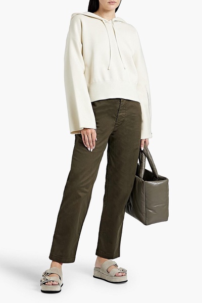 Cotton-blend gabardine tapered pants