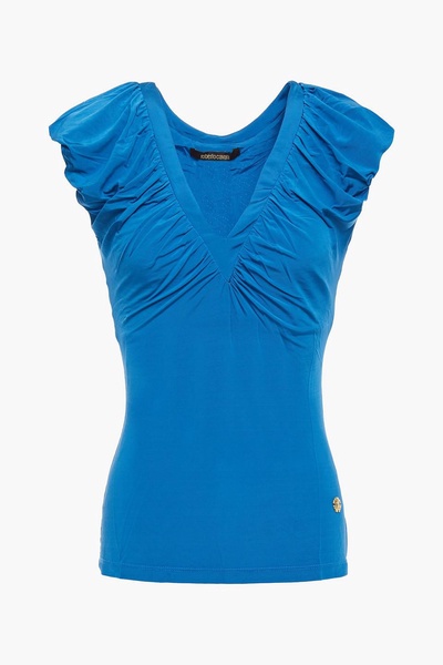 Ruched stretch-jersey top