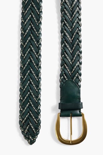 Braided leather belt