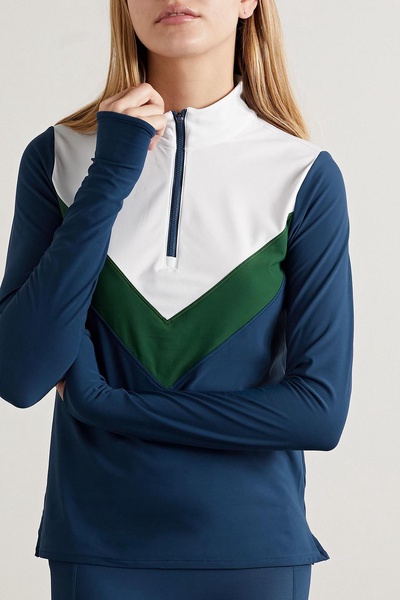 Color-block stretch sweatshirt