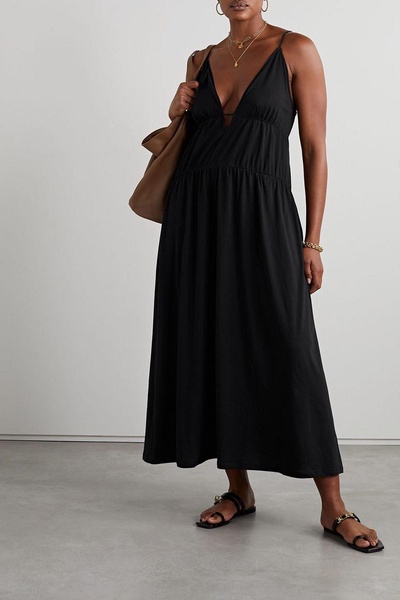 Aaliyah tiered Pima cotton-jersey midi dress