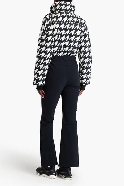 Helen houndstooth quilted down ski suit