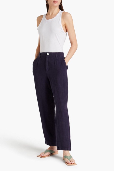 Linen straight-leg pants