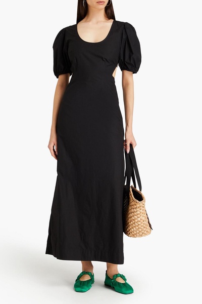 Cutout cotton-poplin maxi dress