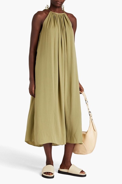 Bailey gathered voile midi dress