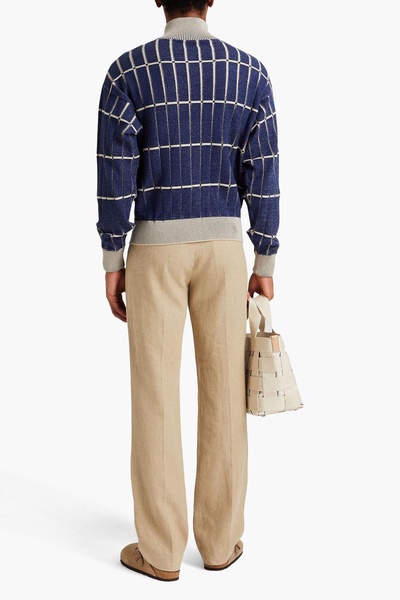 Malha jacquard-knit half-zip sweater