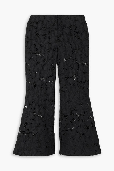 Cropped corded lace kick-flare pants