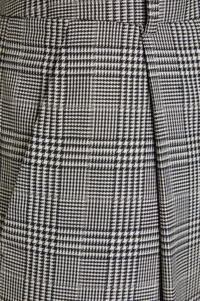 Pleated Prince of Wales checked wool-blend wide-leg pants