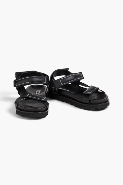 Topstitched leather sandals