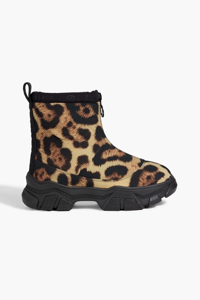 Stark leopard-print shell snow boots