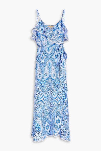 Prosperity ruffled paisley-print woven midi wrap dress