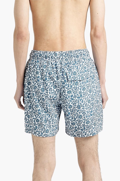 Floral-print mid-length swim shorts