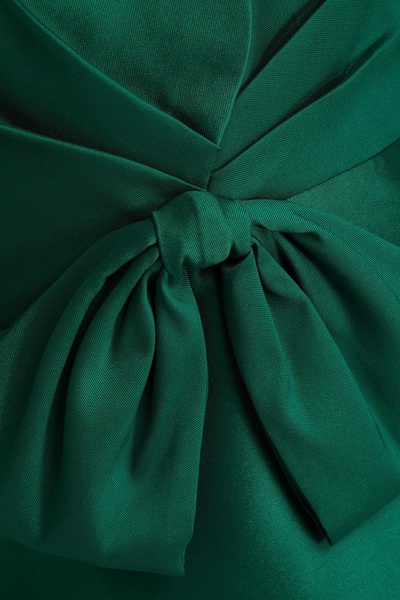 Strapless bow-detailed twill dress