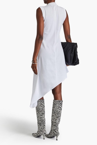 Asymmetric cotton-jersey midi dress