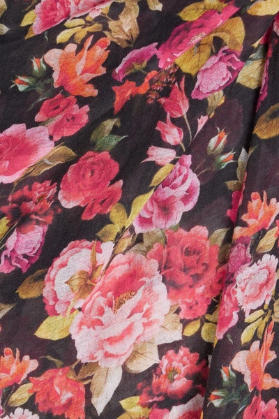 Floral-print cotton-voile pareo