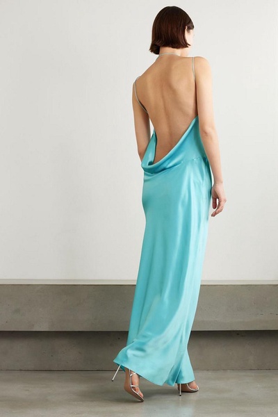 Floss open-back silk-satin maxi dress