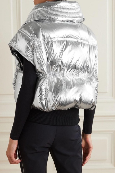 Metallic quilted shell vest