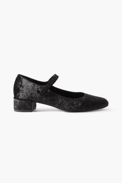 Ginny crushed-velvet Mary Jane pumps