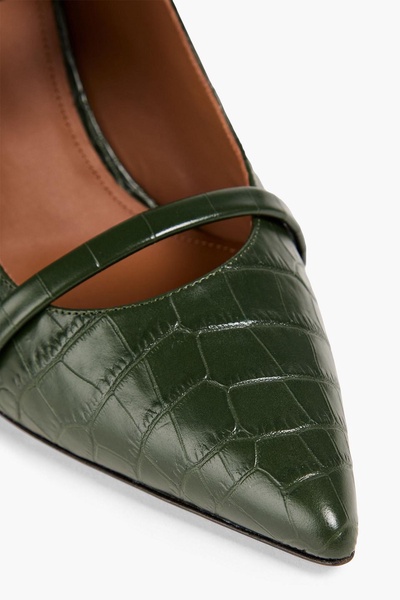 Maureen 85 croc-effect leather mules