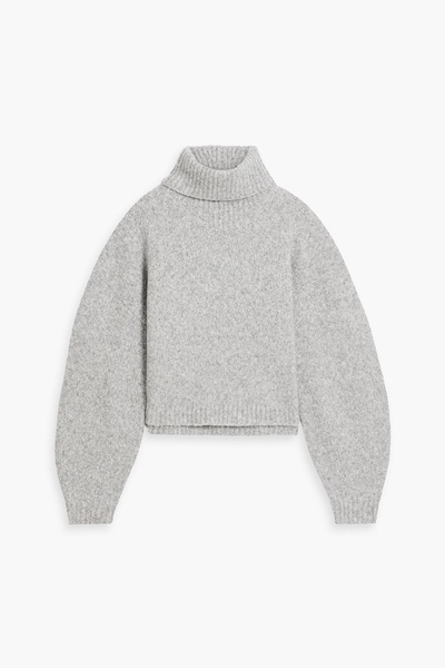 Mélange merino wool-blend turtleneck sweater