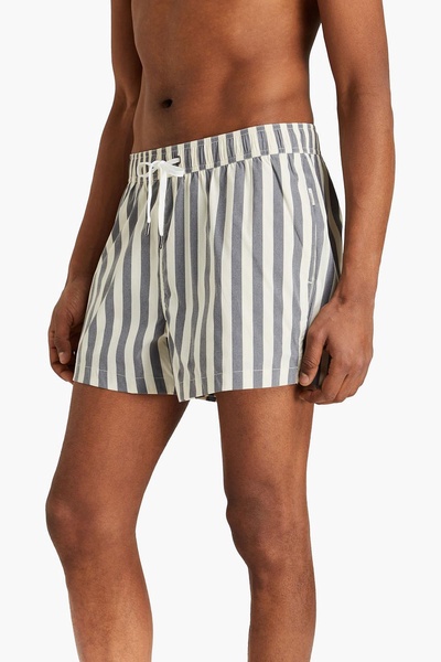 Charles short-length striped swim shorts