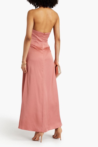 Sutton draped satin halterneck gown