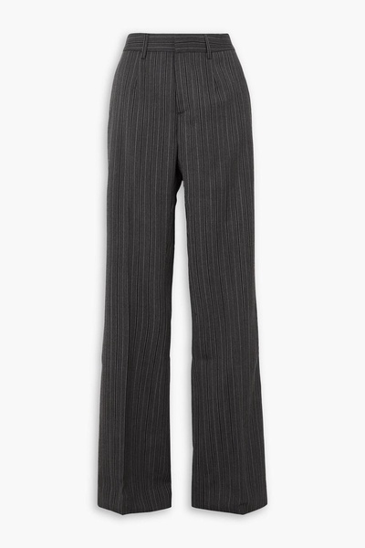 Striped wool-blend straight-leg pants