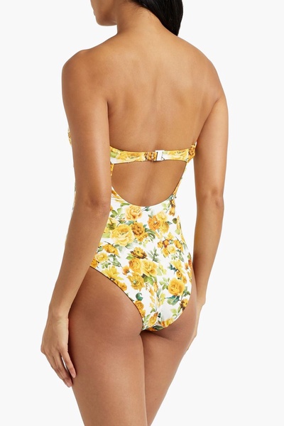 Pauline cutout floral-print swimsuit