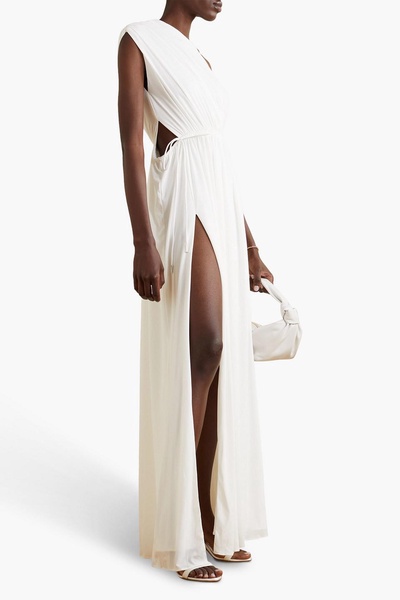 Jackie one-shoulder draped jersey gown