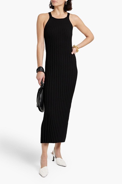 Ribbed silk-blend maxi dress