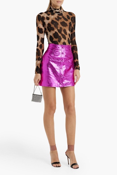 Amy patent-leather mini skirt