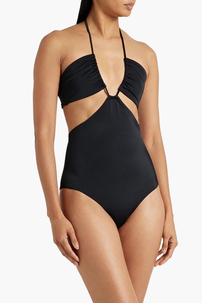 Cutout ruched swimsuit