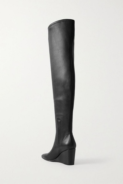 Arlet leather over-the-knee wedge boots