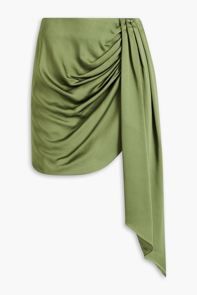 Mae draped satin-crepe mini skirt