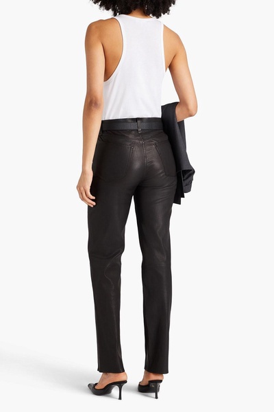 Harlow leather straight-leg pants