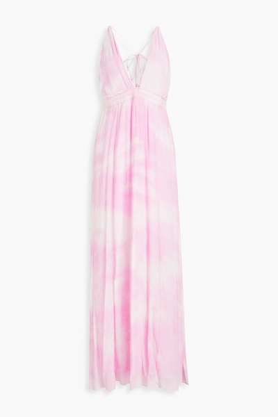 Livia tie-dyed silk-crepon halterneck maxi dress