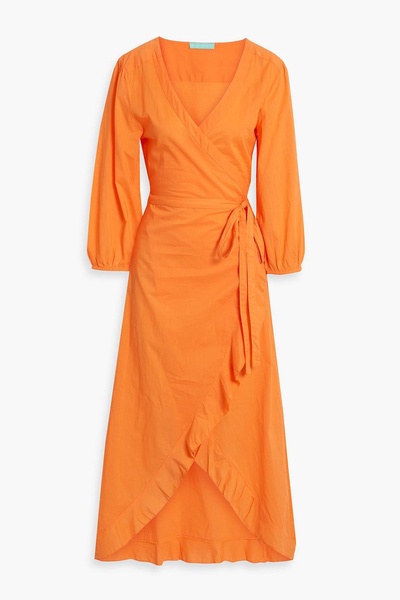 Linsay ruffled cotton-voile midi wrap dress