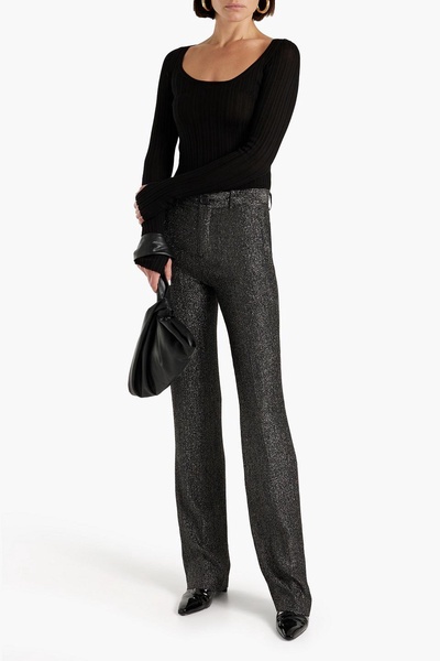 Gila silk-blend lamé straight-leg pants