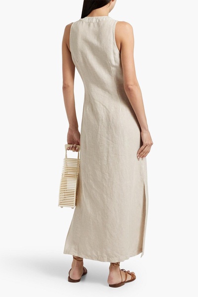 Striped linen and Lyocell-blend maxi dress