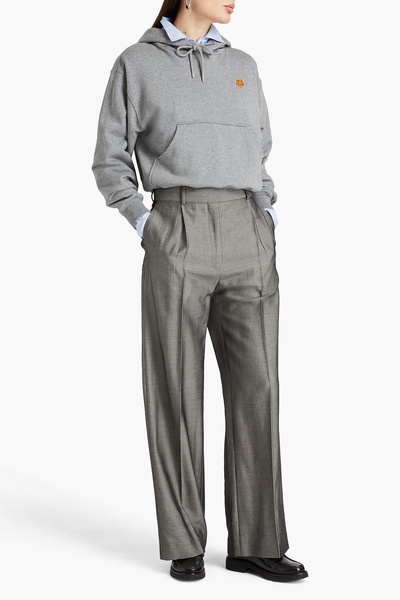 Wool-blend straight-leg pants