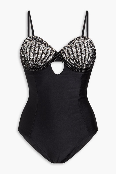 Embellished cutout swimsuit