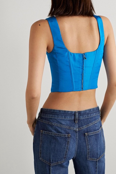 Silk-faille bustier top