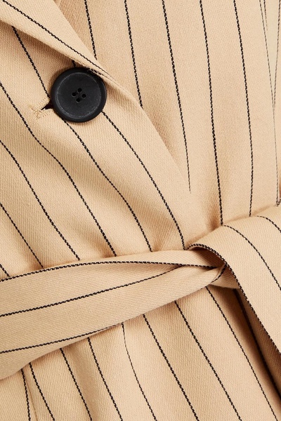 Pinstriped cotton and linen-blend blazer