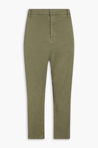 Paris cropped stretch-cotton twill tapered pants