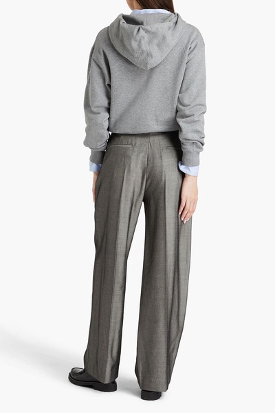 Wool-blend straight-leg pants