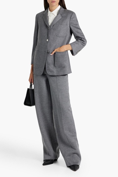 Brushed wool and cashmere-blend felt wide-leg pants