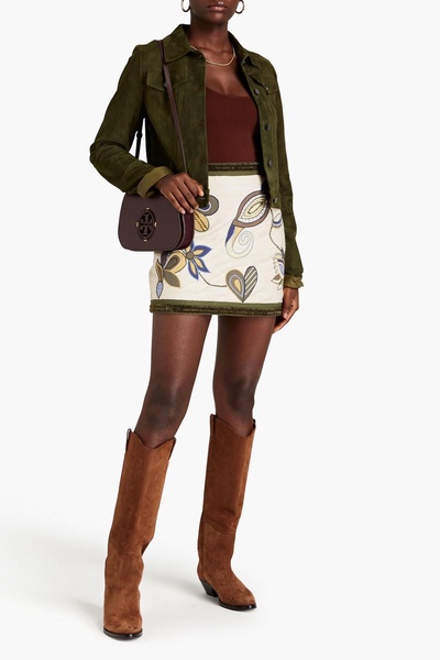 Inga embellished silk mini skirt