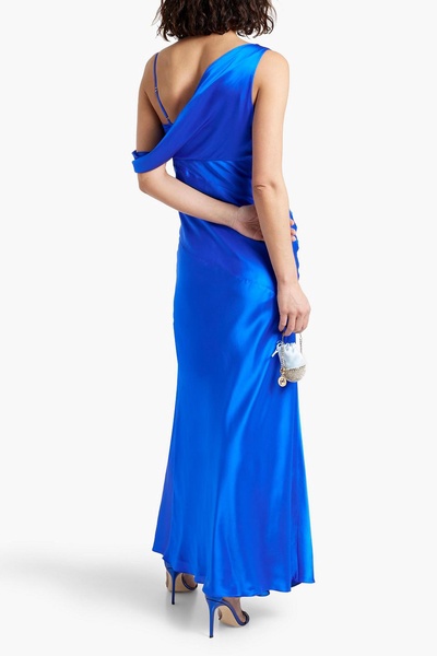 Presley draped silk-satin gown